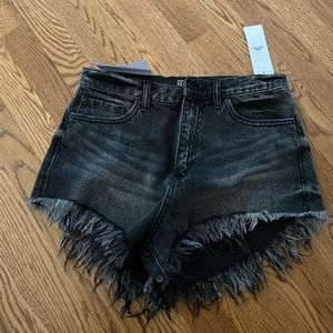 Urban outfitters high rise black denim jean shorts